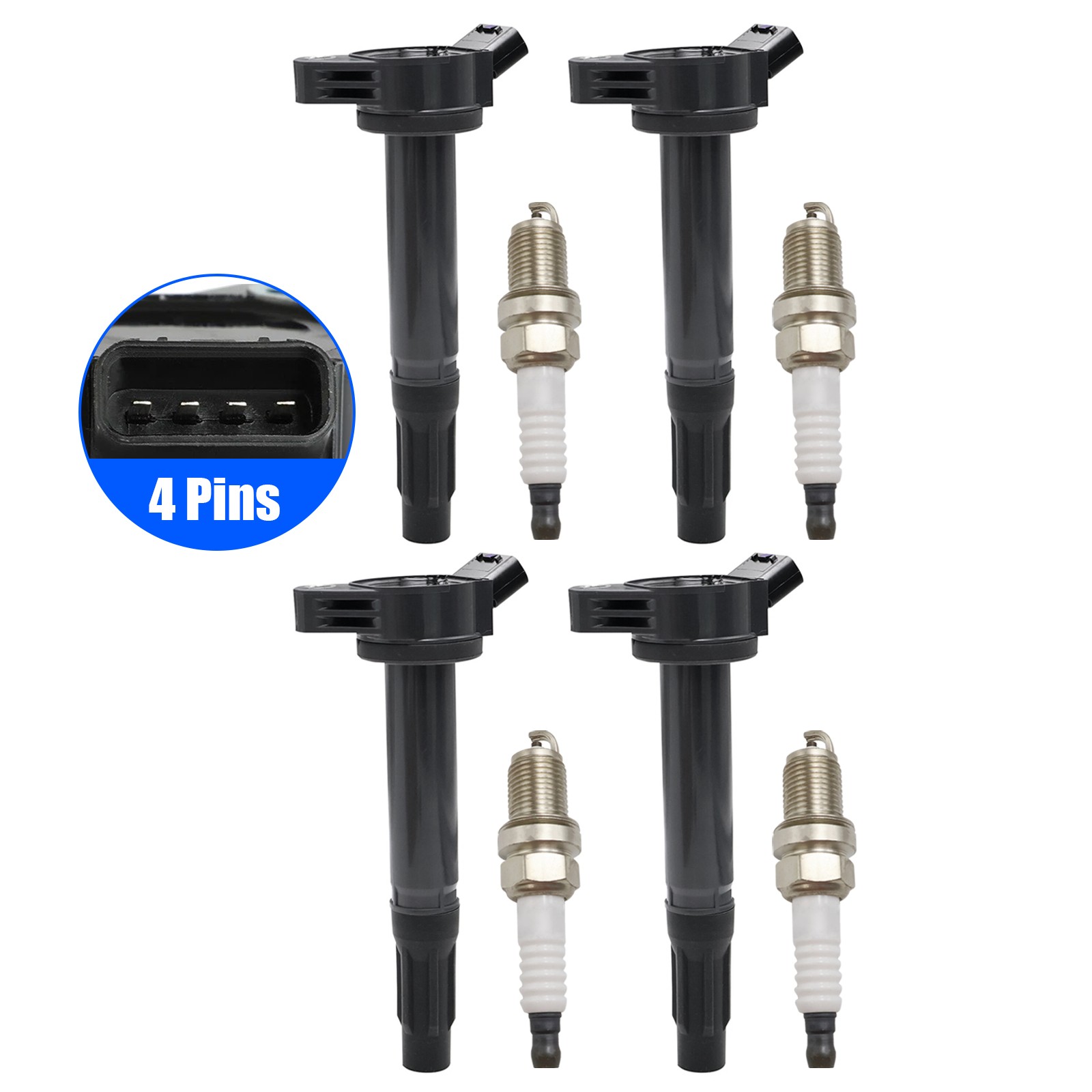 4 Ignition Coil 4 X Spark Plugs Kit For Scion xB 2.4 L4 Base 2015