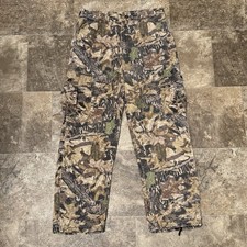 Vintage Jerzees Mossy Oak Mens Large Camo Cargo Pants Outdoor Hunt Forest Floor