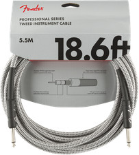 Fender  18.6' Professional Series White Tweed Instrument Cable 0990820069