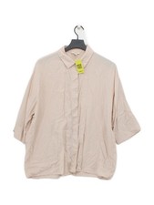 COS Damen Shirt XS Rosa 100% Lyocell Modal 3/4 Arm Kragen Basic
