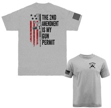 2nd Amendment is My Gun Permit Constitution Patriotic Gun US Flag 2A T-shirt