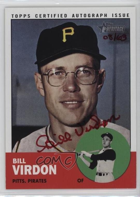 2012 Topps Heritage Real One Special Edition Red Ink 8/63 Bill Virdon Auto tp9