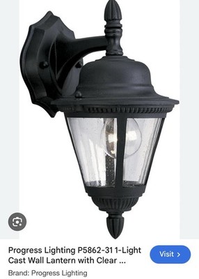 Progress Lighting P5862-31 1-Light Black Outdoor Wall Lantern
