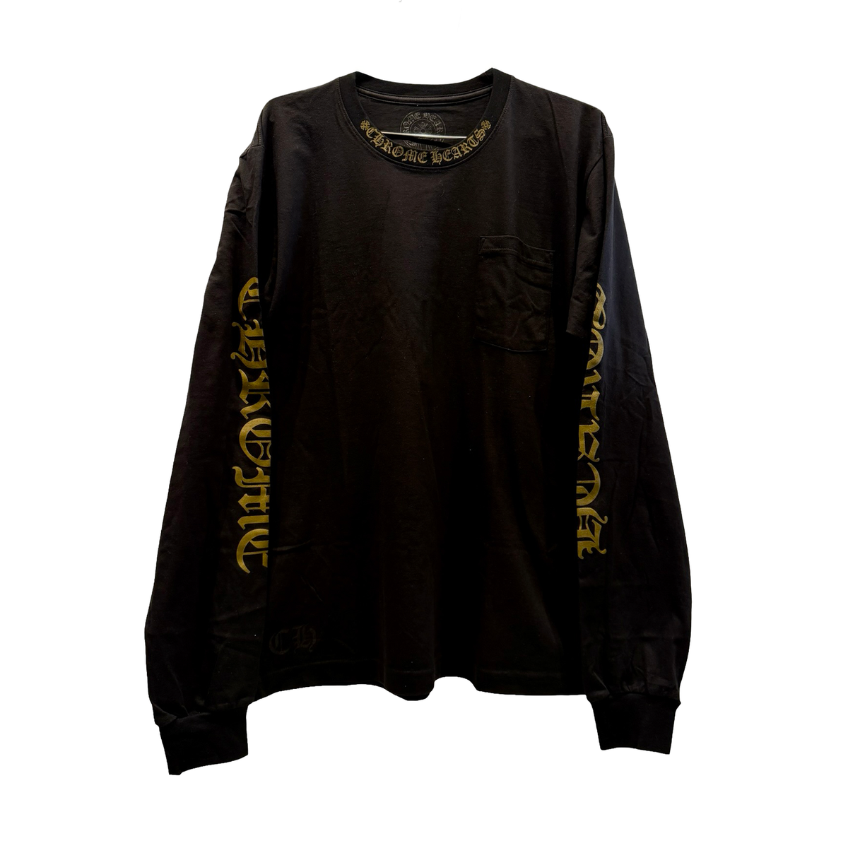 Chrome Hearts Neck Logo Long Sleeve Pocket T-Shirt Black Army