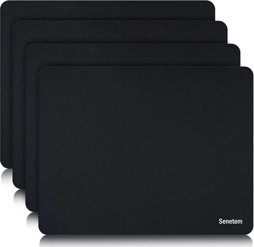 4 Pcs Alfombrilla Mouse Gaming Antideslizante Lavable 11x8.6 Pulg Negro