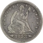 1853 Liberty Seated Silver Quarter Arrows and Rays VF Uncertified #336