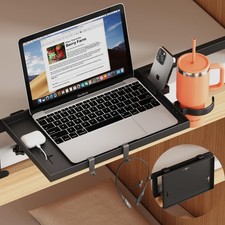 Foldable Metal Clip-On Bedside Shelf for Top Bunk, Heavy-Duty, Cup/Phone Holder