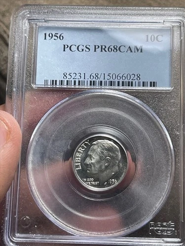 1956 Cameo Proof Roosevelt Dime PCGS PR68 CAM