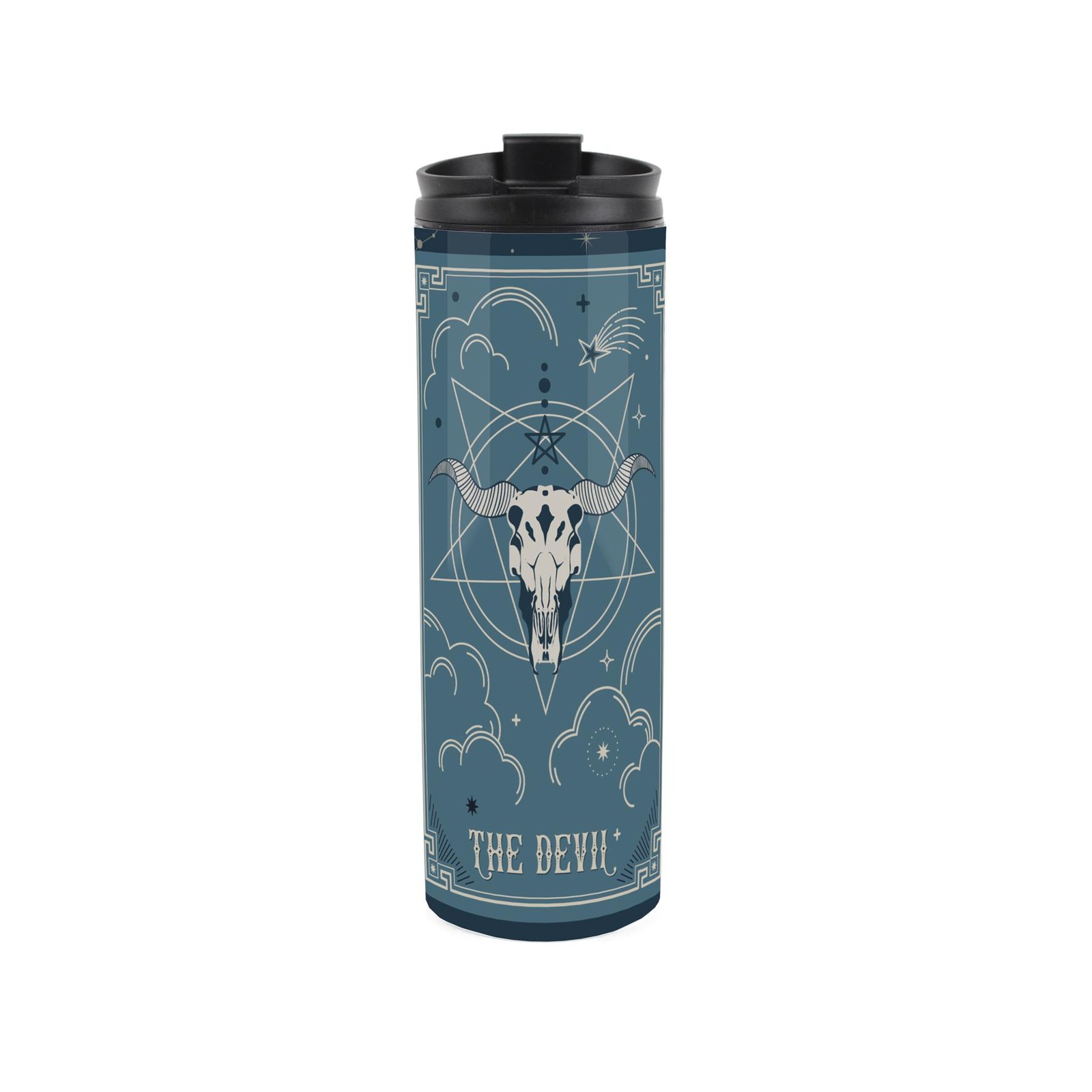The Devil Constellation Travel Mug - Reusable Celestial Tarot Card Flask Gift