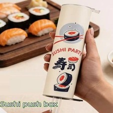 3 PCS Round Sushi Push Box With Sauce Straw Food Grade Sushi Mold Push Up Paper