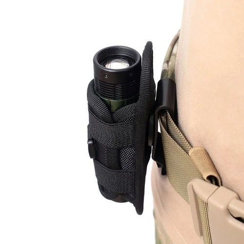 360 Degree Rotatable Flashlight Pouch Holster Nylon Torch Holder Belt Case Bag - Picture 7 of 7