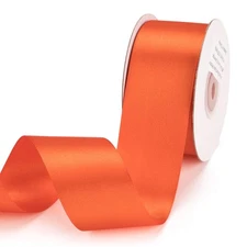 Tarrid Orange Double Faced Satin Ribbon, 1.5 x 25 Yards, Gift Wrapping
