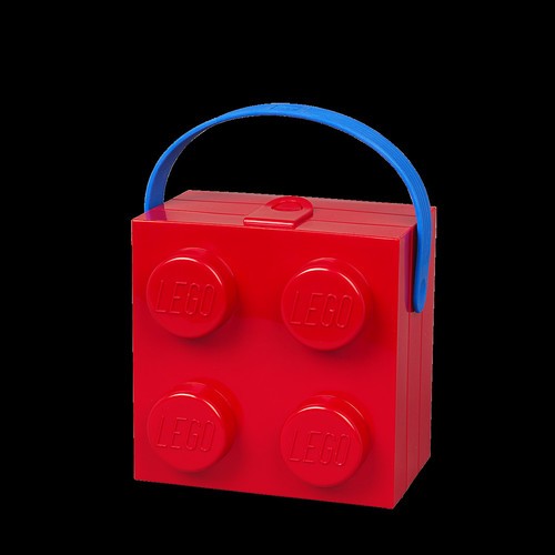 LEGO Storage Case: Bright Red with Blue Handle [Used Very Good Toy] Red, Brick