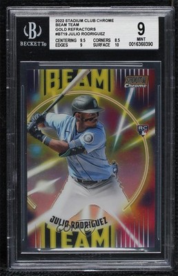 2022 Stadium Club Chrome Gold Refractor 48/50 Julio Rodriguez Rookie RC 0vf5