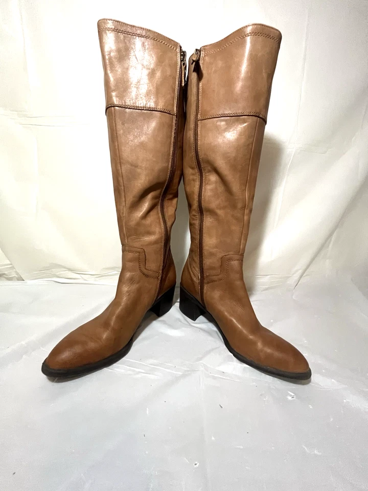 Botas hasta la rodilla de cuero marrón whisky Franco Sarto Edalina talla 8,5 Foto 4 de 4