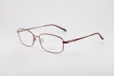 NEW ELLE EL13488 BU BURGUNDY GUNMETAL AUTHENTIC EYEGLASSES 53-16