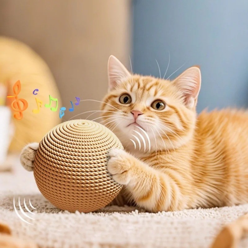 Palla tiragraffi interattiva per gatti foto 6