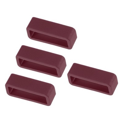 4pcs Watch Band Loop - [20mm Width] Rubber Watch Holder Wine Red  Silicone