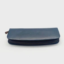 Antik Pelikan Leder Etui Leer Schreibgeräte Für 2 Stifte Vintage Blau