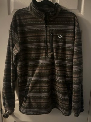 Billabong Men s L Fleece Pullover Sweatshirt 1/4 Zip Geometric Mock Neck
