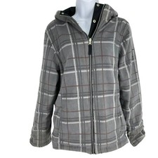 Izod Women's Reversible Hooded Plaid Jacket Size Small