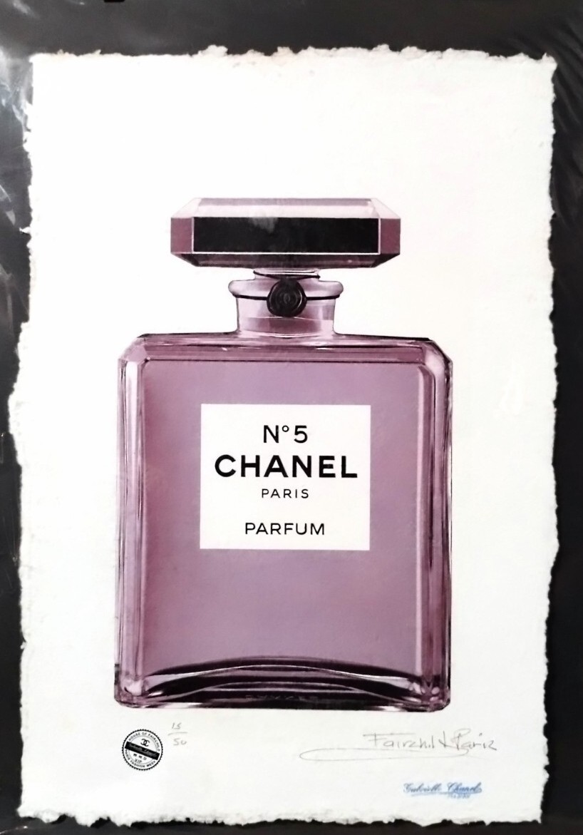 超希少! Chanel No 5 Parfum/ Fairchild Paris CHANEL No.5 Bottle, Limited Edition 22'x 15'x Signed
