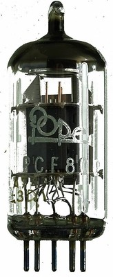 PCF802 Triode-Pentode. Eine Radioröhre von Pope, Holland. ID20963