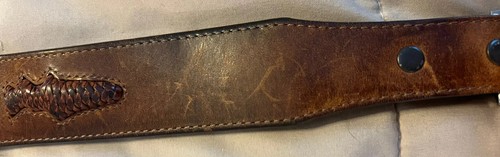 Vintage Orvis Gürtel Braun Leder Herren Größe 34 Gewebt Gewebt Fisch - Bild 8 von 13