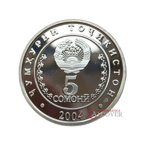 TAJIKISTAN 5 Somoni 2004 Bandera nacional km#11 Proof SC / UNC - Picture 2 of 2