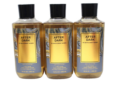 Bath & Body Works After Dark Shower Gel 10 oz Body Wash Men's Lot of 3