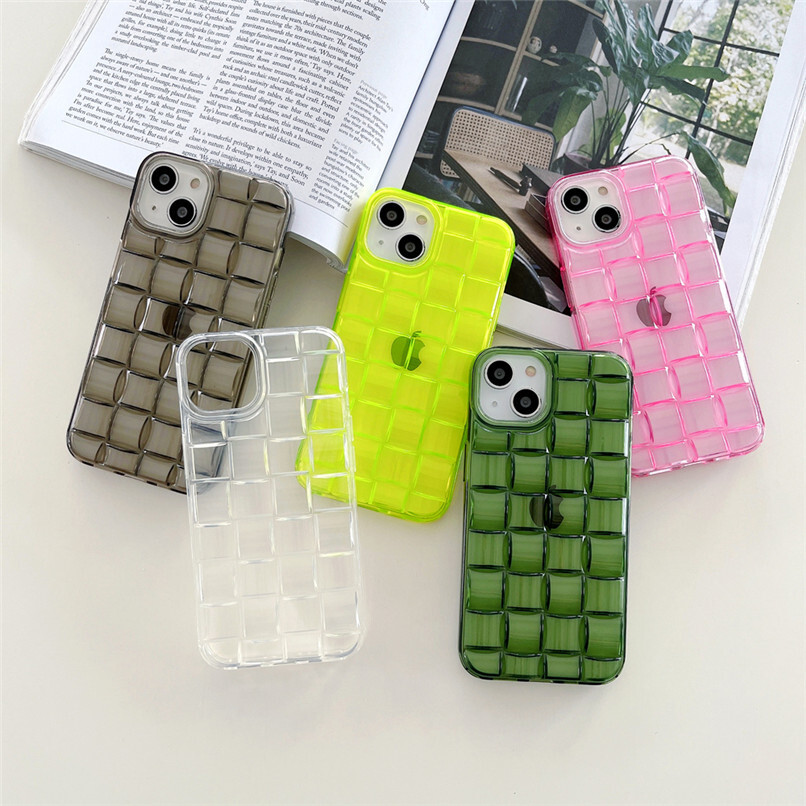 New Weave Texture Design Transparent Colour Phone Case For IPhones | eBay