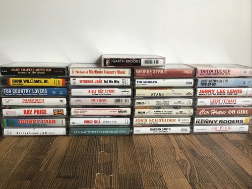 25x Country Cassette Tape Lot George Strait Garth Brooks Hank Jr Johnny Cash
