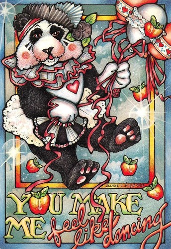 2~4X6 Postcards LEANNE C BOYD ART Dogs & Panda HEART THROB & FEEL LIKE DANCING - Picture 3 of 5