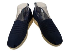 Skechers Women  s Size 8.5 Bobs Blue Memory Foam Espadrilles Wedge Slip On Shoes