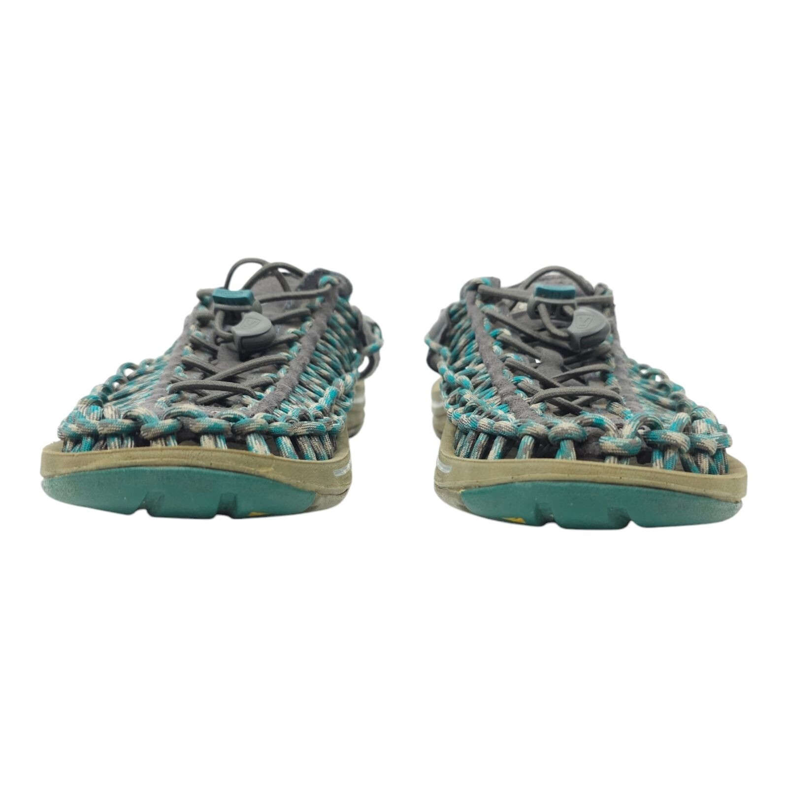 Sandali Keen Uneek donna 7 5 due corde tacco esterno cinturino grigio blu acqua 1014113