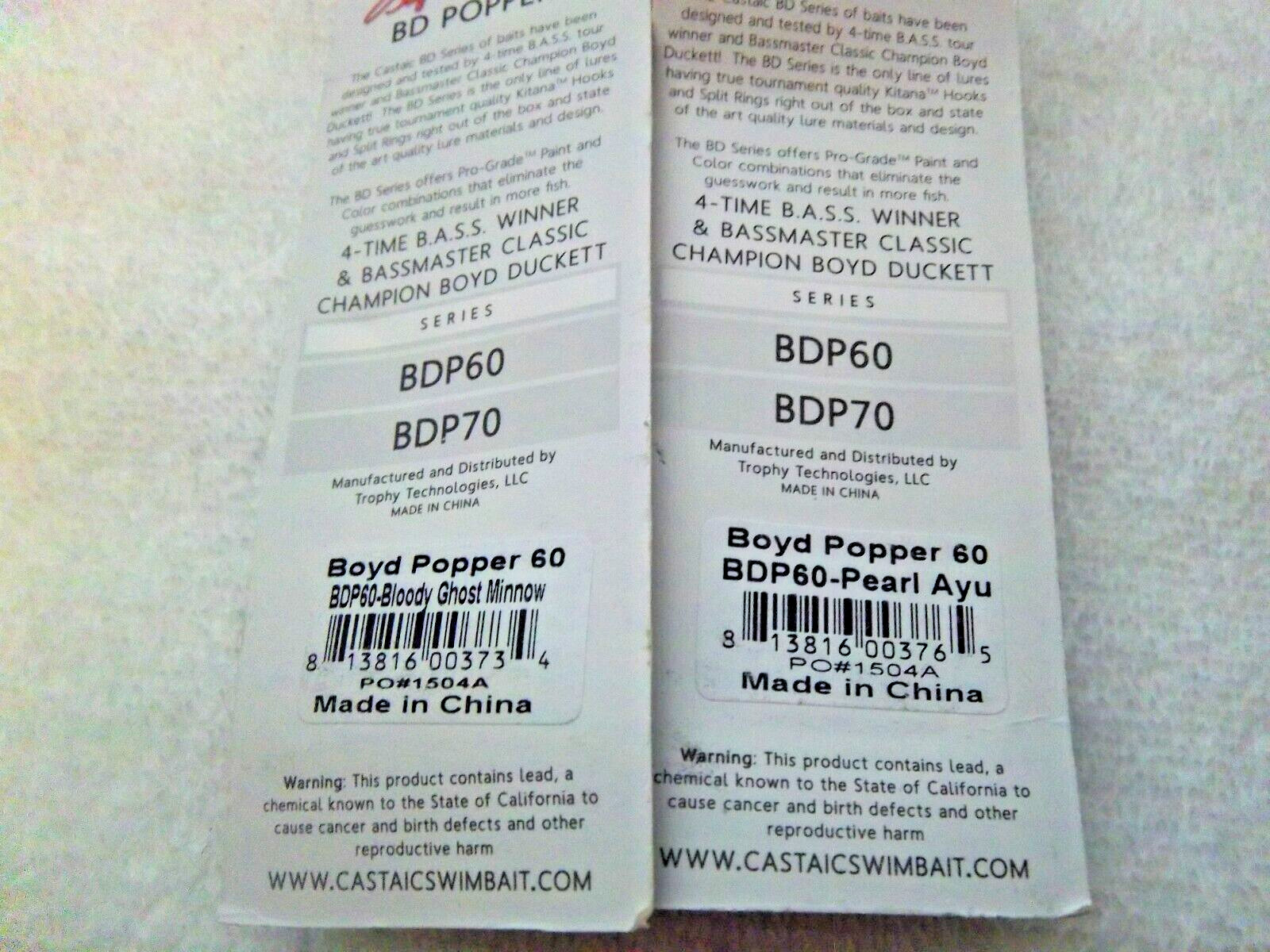 (LOT OF 2)-BOYD Duckett BDP-60 Poppers 2-3/8” & 3/8 oz in 2 GREAT-Colors - Image 4