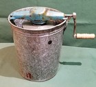 Vintage Ice Cream Maker Freezer Hand Crank Galvanized Metal 2 Qt 1940s 50s