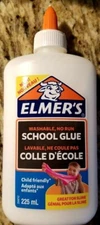 Elmer's School Glue Washable No Run  225 ml / 7.6 oz  ~New ~