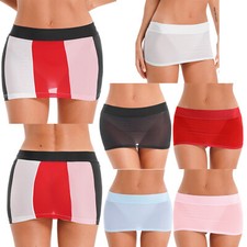 Women See Through Ultra Short Skirt See Through Low Rise Mini Skirts Lingerie