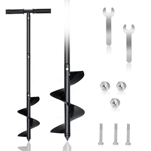 Hand Auger Drill Post Hole Digger 5.9"x33", Large Garden Auger Drill
