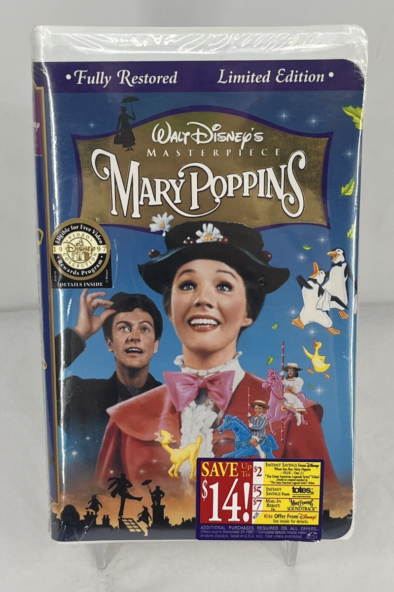 Mary Poppins (VHS, 1997, Limited Edition) Julie Andrews, Dick Van