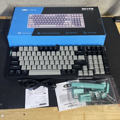 MageGee SKY98 Mechanical Gaming Keyboard 96% Gasket Hot Swappable Wired Teal
