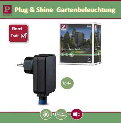 Paulmann Plug&Shine Power Supply IP44 21W 24V DC mit Steckernetzteil Schwarz 