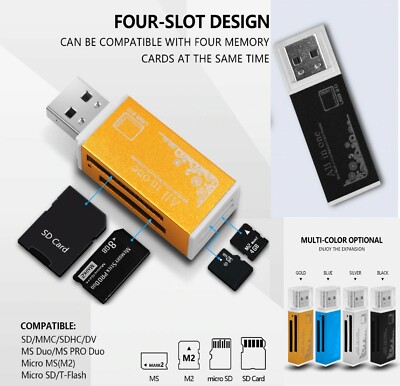 Multi USB Kartenleser Speicher Memory Card Reader für Micro SDHC SD TF MS M2