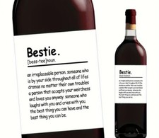 Alcohol / Wine Bottle Labels. Best Friend Besties. Funny Gift. Novelty Present.