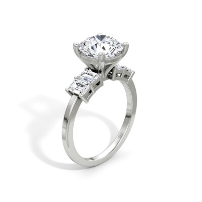 14k White Gold Ring E 4.80 Carat Lab-created Diamond IGI CERTIFIED Women Jewelry
