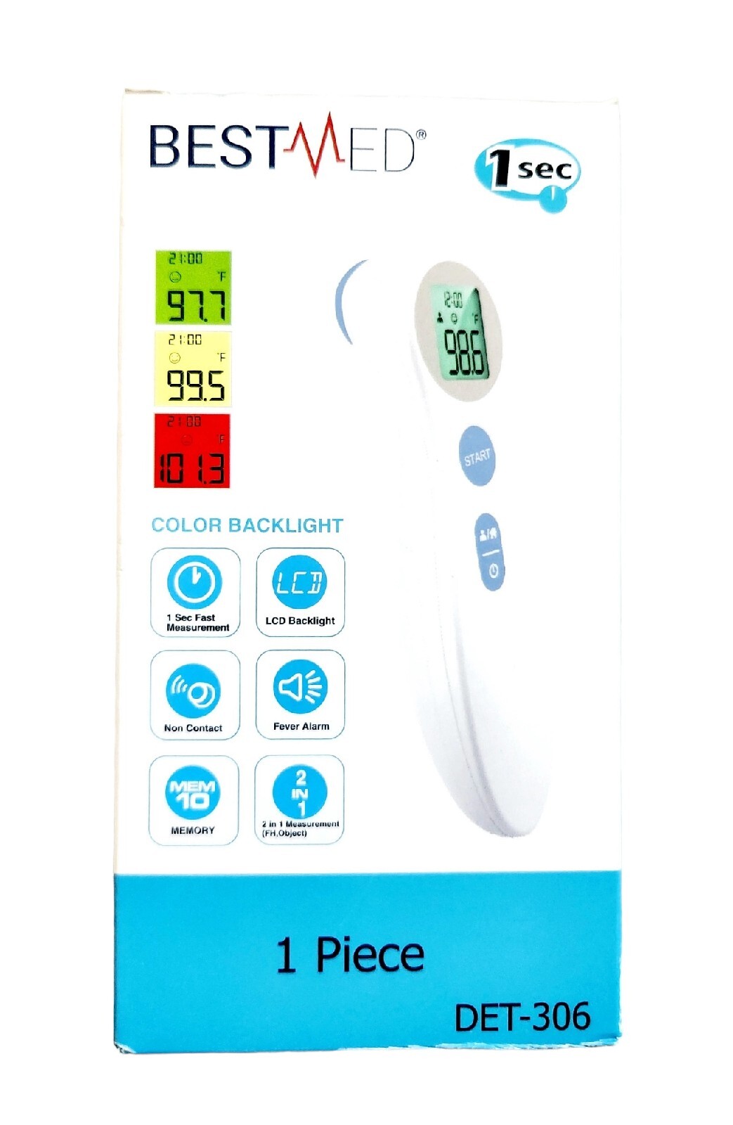 BESTMED Forehead Thermometer 1 Second Infrared Non Contact DET306