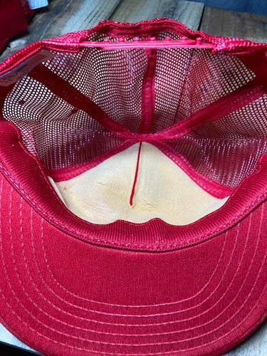 VTG SnapBack Mesh EIS BRAKE PARTS Vintage P Brand MADE IN USA Red Cap NEVER WORN - Picture 8 of 14