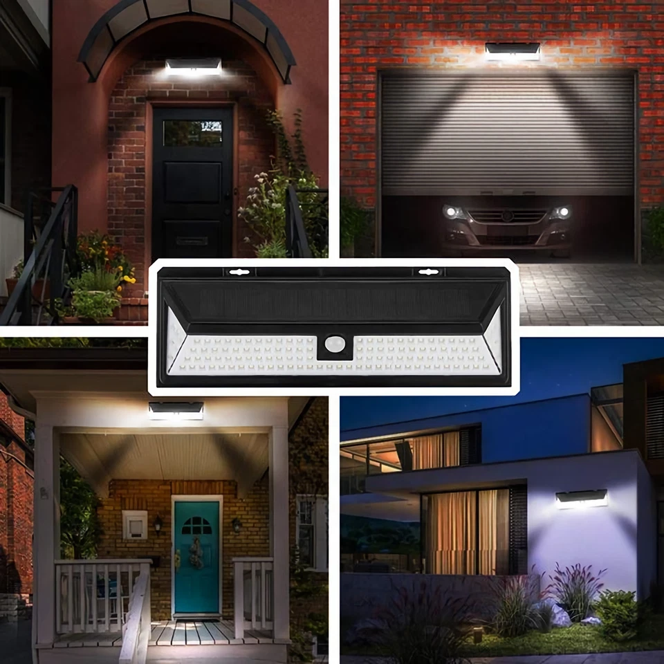 Solar Light Outdoor, 118 LEDs PIR Motion Sensor Weatherproof For Wall Fence - Image 4 of 4