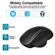 2.4GHz Wireless Optical Mice PC Gaming Mouse 6 Buttons & USB Receiver for Laptop 2